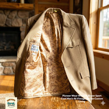 Pioneer Wear Western Blazer Sport Coat Men's 46 Vintage 70s Tan Custom Lining