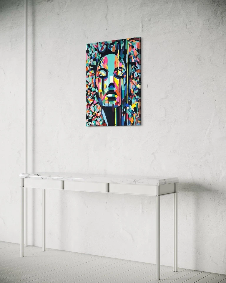 ORIGINAL Acryl Bild Gemälde Frau Abstrakt Malerei Kunst Modern Erotik HANDGEMALT - Bild 2 von 4