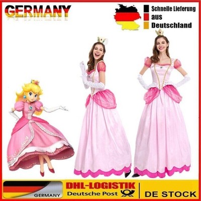 Prinzessin Peach Kleid - Kostüm-Set für Damen Karneval party Cosplay Karneval DE