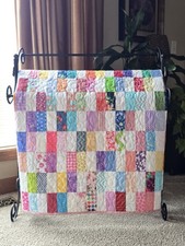 New Baby Girl Scrappy Reversible Handmade Quilt Shower Gift