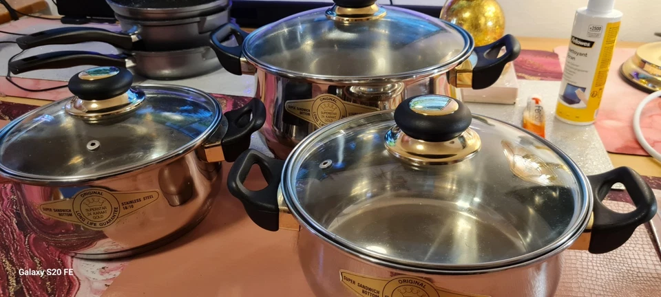 4 - er Set WMF Transtherm Kochtöpfe wie neu, für alle Herd- Typen ! - Bild 2 von 4