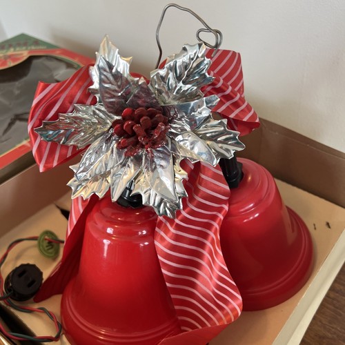 Vintage Noma Lite 3 Red Bell Cluster Christmas Lights Orig Box - Bild 12 von 16