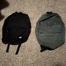 VANS Backpacks Set Black and Gray Polyester Canvas School Adjustable Strap