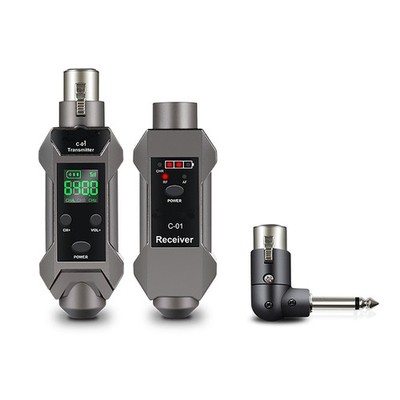 Plug-on Microphone Wireless System XLR Transmitter+ Receiver + 6.35mm Adapter d