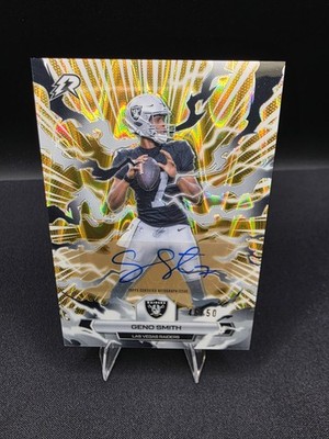 Topps 2025 Resurgence Geno Smith Auto Gold Power Surge 46/50 Las Vegas Raiders