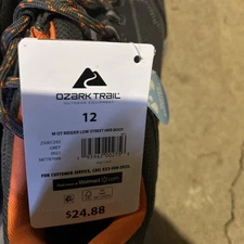 Ozark Trail Men's Ridder Water Repellant Low Street Hiker Boot Size 12 NIB