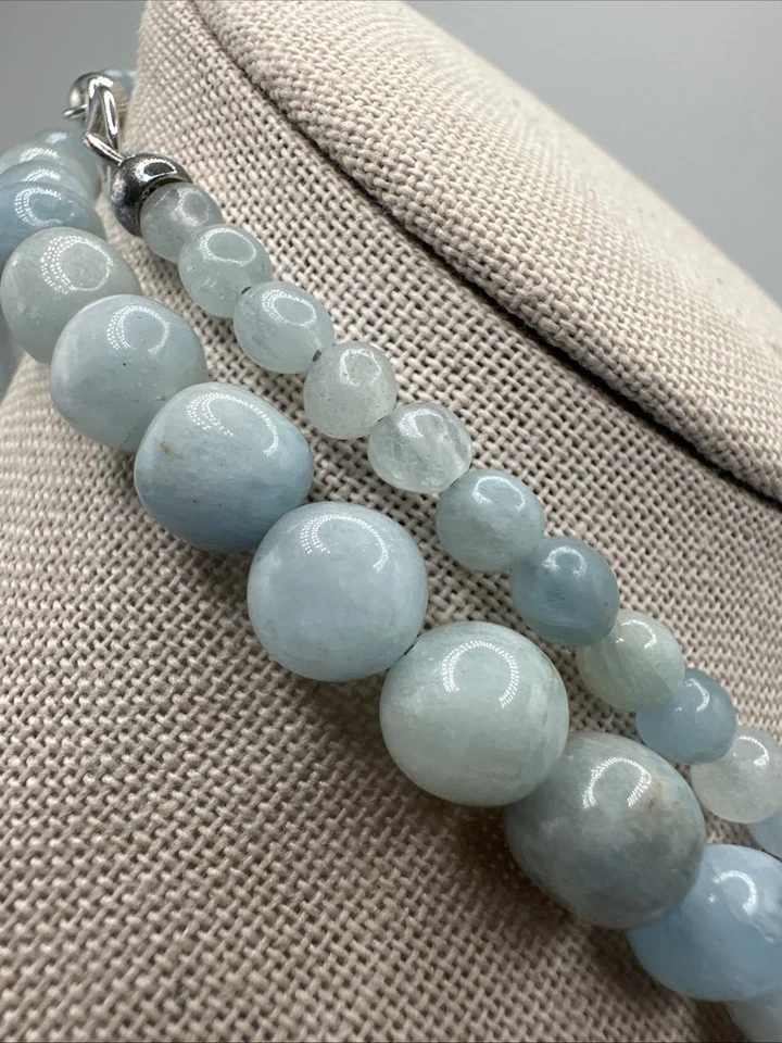 "Collar de plata de ley Jay King aguamarina brasileña natural 35""" Foto 4 de 4