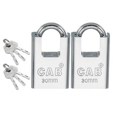 2Pcs 30mm (1-3/16")Steel Padlock Keyed Different Pin Tumbler Padlock with Keys