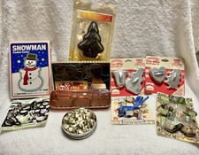Vtg Lot of Seasonal Holiday Cookie Cutters Handle Copper  Aluminum Metal
