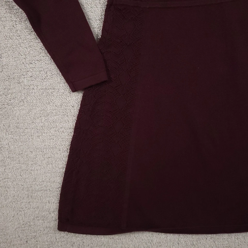 Vestido Victorias Secret Para Mujer XS Borgoña Manga Larga Ajuste Acampanado Tejido Detalle Encaje Foto 4 de 4