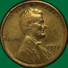 1918-S Lincoln Wheat Cent Extremely Fine XF Coin, Cleaned #35412