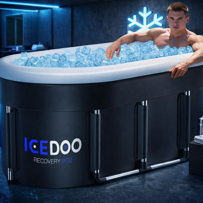 Portable XL 56'' Ice Bath Tub for Adults, Foldable Cold Plunge Tub 175 Gallon