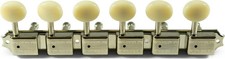 Kluson 6 On A Plate Supreme Series Tuning Machines - Single Line - Nickel Wit...