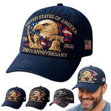 Baseball Cap United States 250th Anniversary Hat 3D Embroidery Craftsmanship