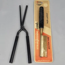 Lot Of Vintage Antonio's & Kizure - Straightening Comb & Stove Curling Iron Sz C