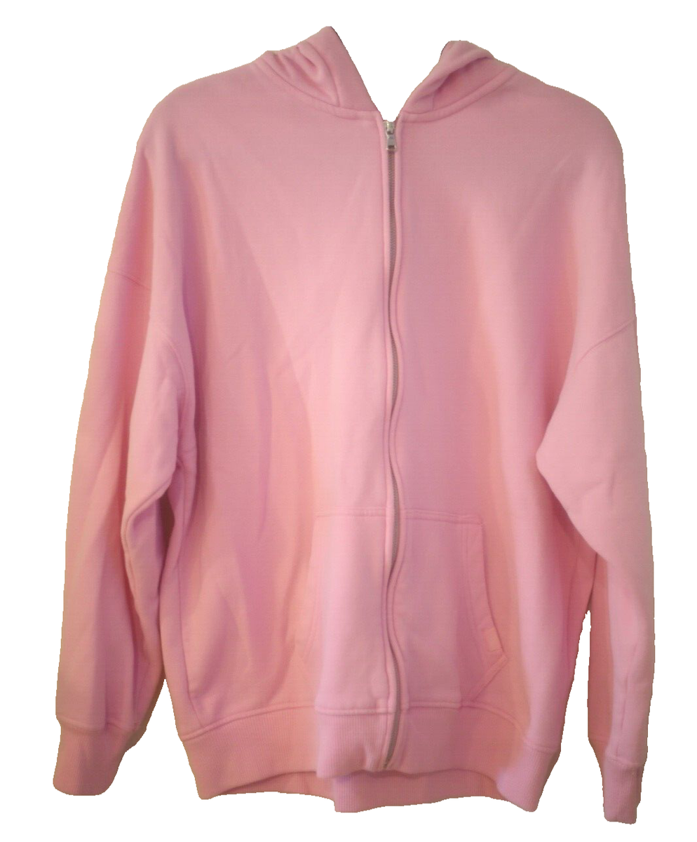 Gilly Hicks Womens Size Large Pink Oversized Zip Up Hoodie