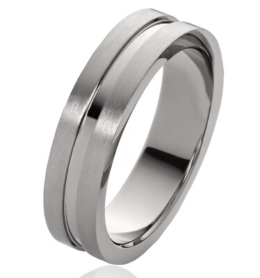 Verlobungsring Ehering Herrenring oder Damenring aus Titan mit Ring Gravur TE05