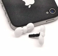 20 Hello Kitty Bow Cell Phone Decoration Anti Dust Plug Stopper 3.5mm Plugs