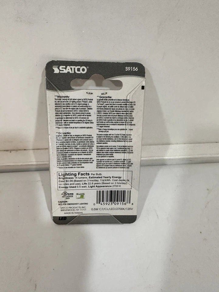 4-Pack .5 W C7 LED Night Light Candelabra Bulb for Lamp Nightlight Satco S9156 - Image 3 of 3