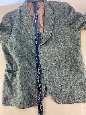 Early Vintage 40s 50s Harris Tweed Distressed Sports Coat Jacket