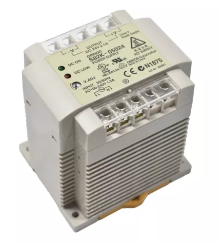 Omron S82K-05024 Power Supply 100-240VAC 1.3A Input, 24VDC 2.1A Output