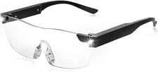 SKYWAY Magnifying Glasses with Light, 160% LED Lighted Rechargeable Magnifier Ey