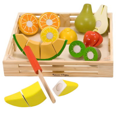 Melissa & Doug Fruit Cutting Wooden Toy Set Play Food Kitchen