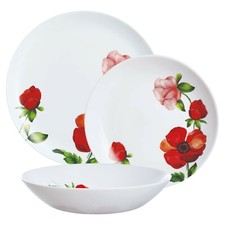 Luminarc Bergamote 18pc Opal Glass Flower Dinner Set Dinnerware Tableware Summer