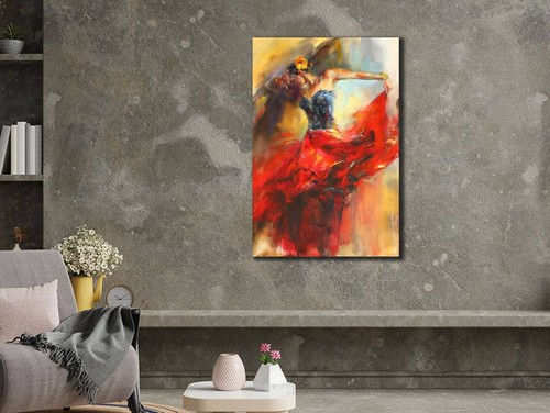 Flamenco Painting Wall Art Canvas Unframed Print Art - Picture 2 of 4