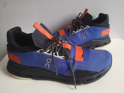 Herren Lauf Schuhe ON RUNNING Cloudnova Gr 44 UK 9,5 blau Mesh