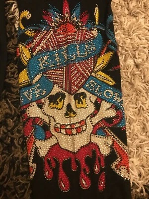 ed hardy hollywood black leggings/ Gils size M