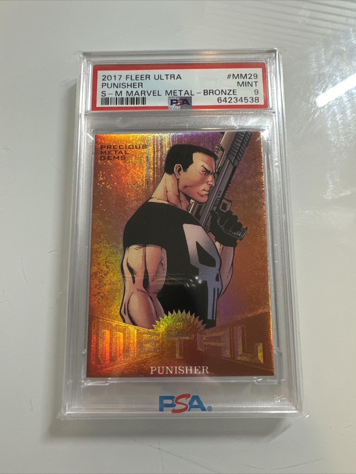 PSA 9 2017 Fleer Ultra Spider-Man Precious Metal Gems Bronze PMG PUNISHER #/199