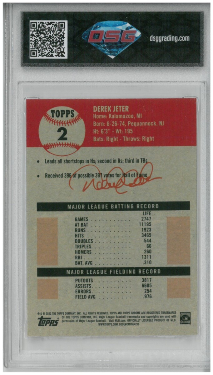 2022 Topps Chrome Platinum Anniversary - Derek Jeter #2 for sale