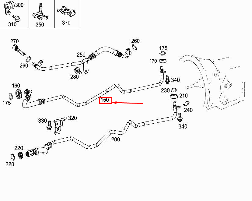 MERCEDES-BENZ GLC X253 Engine Oil Feed Line A2052706100