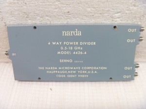 Narda Power Divider Splitter 4426-4 0.5-18 GHz 30W SMA Microwave Coaxial 4-Way