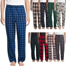 Mens Pyjama Bottoms Flannel Check Cotton Plaid PJ Pants Lounge Nightwear Trouser