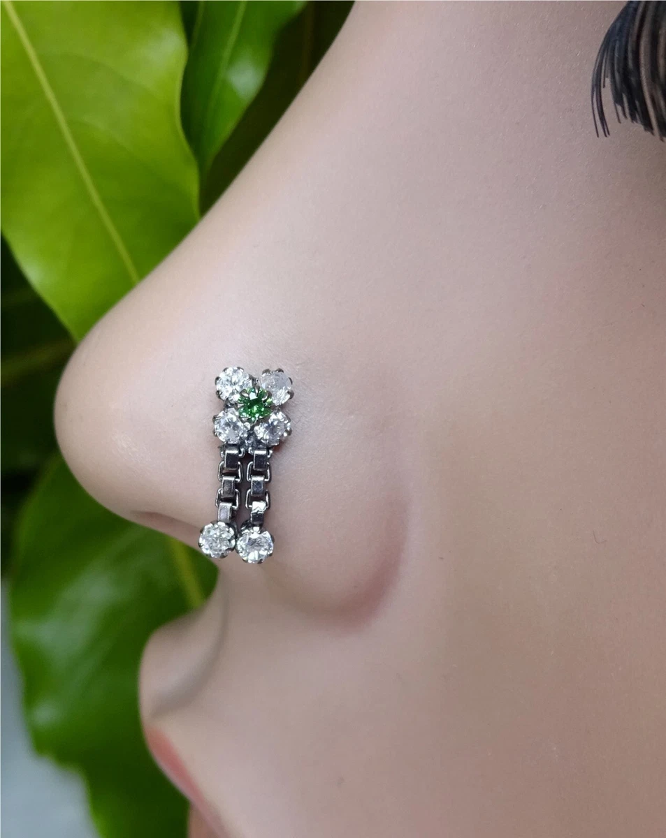Black Bell Nose Piercing Jewelry Indian Style Nose Stud Christmas Sale Jewelry