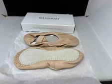 NIB WEISSMAN W450 No-Tie Full-sole pink ballet shoes (children's) 1YM