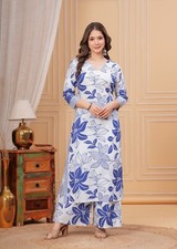 Cotton Designer Ethnic Kurta Pant Set Women Beautiful Top Tunic Kurti Cord Set