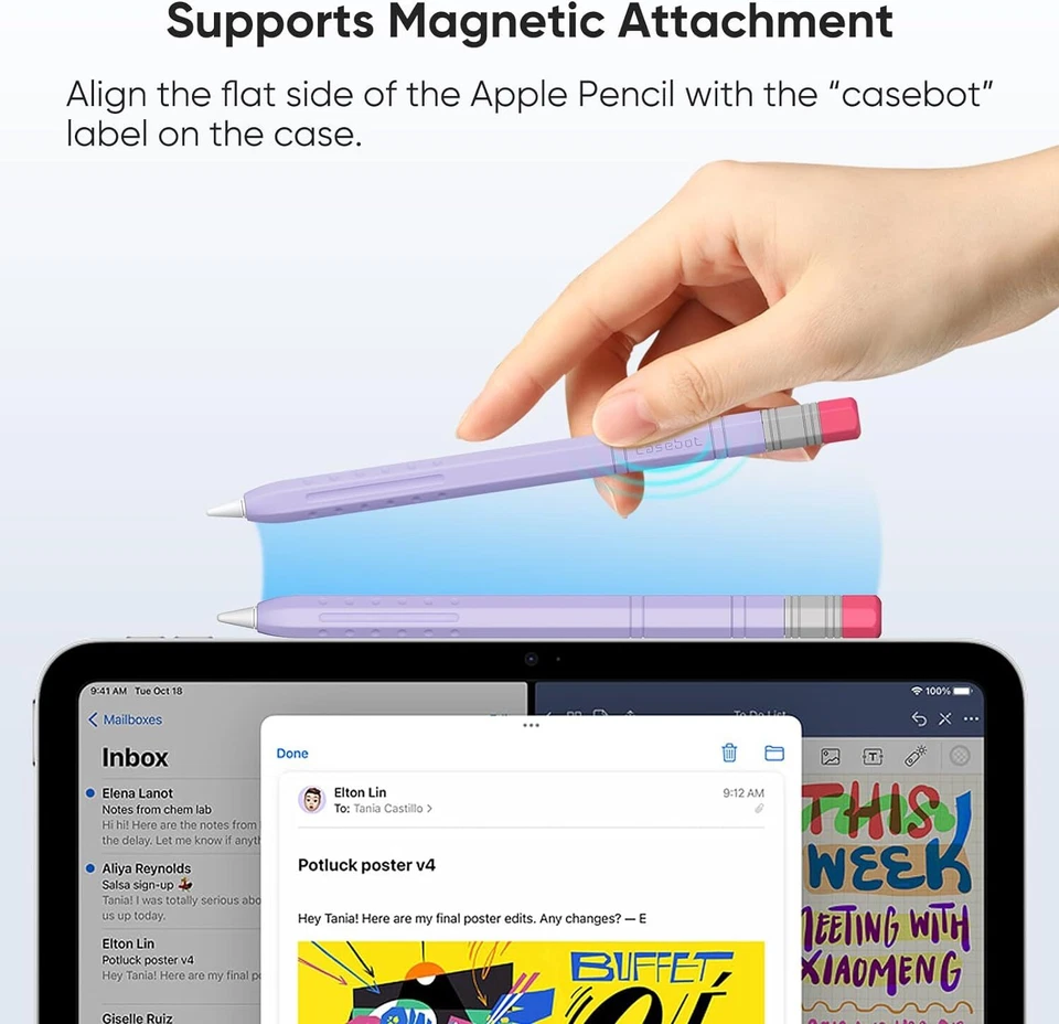 Silicone Sleeve for Apple Pencil (USB-C) Light Pen Skin Case Cover Pencil Holder - Image 4 of 4