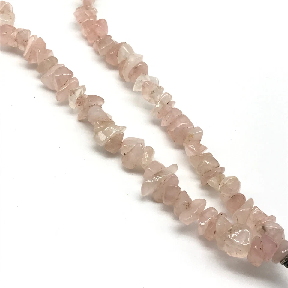 Коренастый светло-розовый розовый кварц исцеление драгоценных камней кристалл бисер ожерелье 18» - Изображение 4 из 4