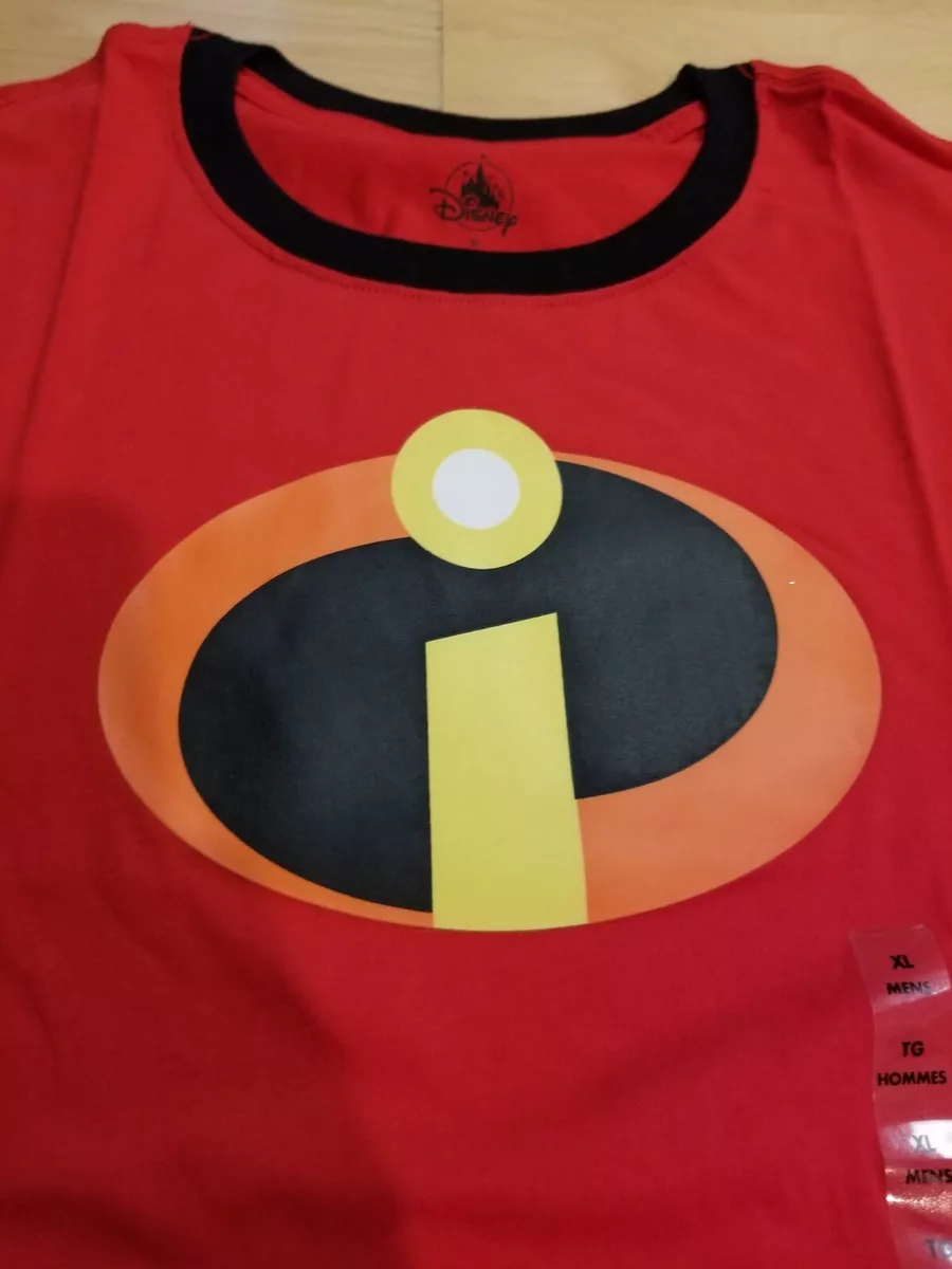 Disney Store Incredibles Logo Ringer T-Shirt for Men XL - NWT - NEW - Ships Free