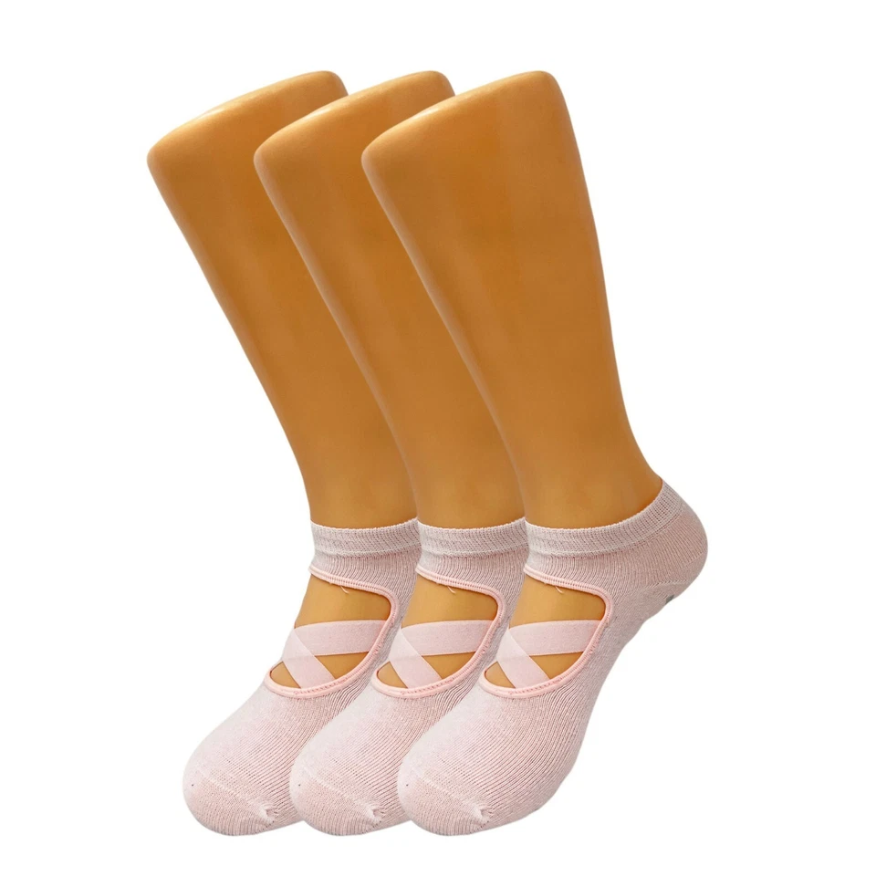Calcetines antideslizantes de yoga pilates con correas calcetines de estudio 3 pares Foto 4 de 4
