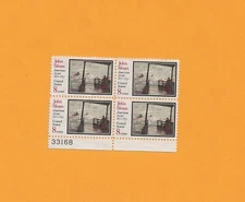 USA plate block used nr 1433 8 cent John Sloan painting