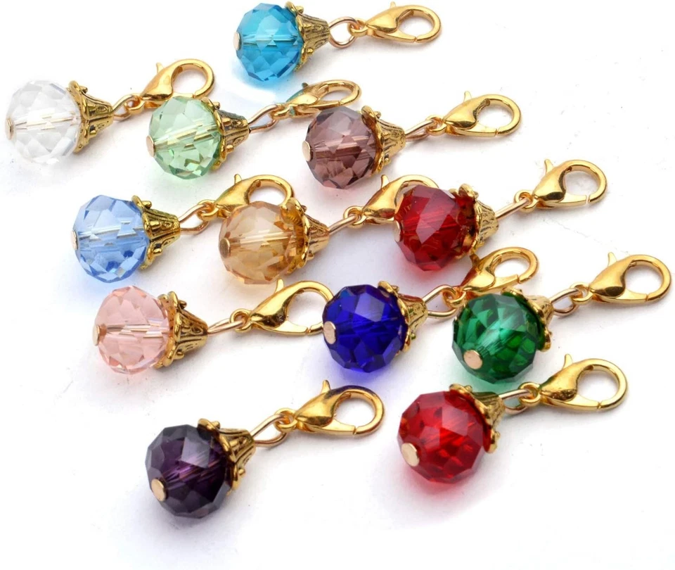 24 Piezas Cristal Cuelga, 12 Colores Cristal Facetado Cuelga Dijes Vidrio Colgante Foto 4 de 4