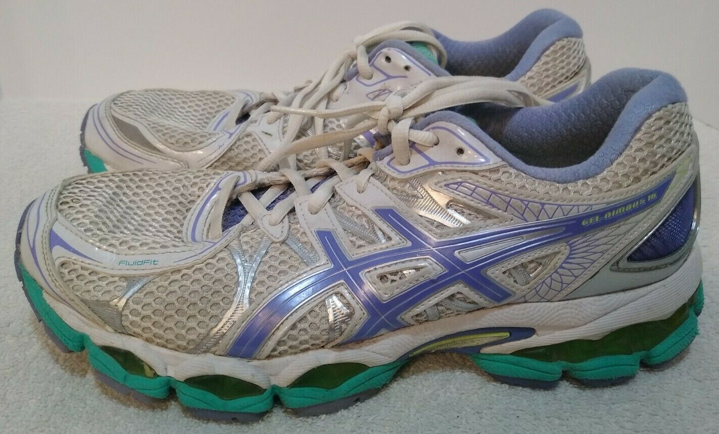 Asics Running Shoes Gel-Nimbus 16 T485N White Purple Green Size 9 | eBay Asics Running Shoes Gel-Nimbus 16 T485N White Purple Green Size 9 | eBay