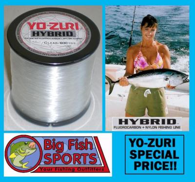 YO-ZURI HYBRID Fluorocarbon Fishing Line 20lb/600yd CLEAR NEW! FREE USA SHIP!