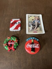 Lot Of 4 Vintage Magnets Coca-Cola Coke 90s 1 Homemade Cola Christmas Post Card
