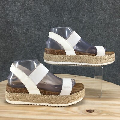 Steve Madden Sandals Womens Jaklin Espadrille White Open Toe