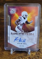 2021 Leaf Ultimate Draft Ultimate Weapon Red Auto Kylin Hill Rookie /99 Packers